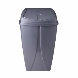 פח 10 ליטר+ מכסה מתנדנד(טכנו) אפור