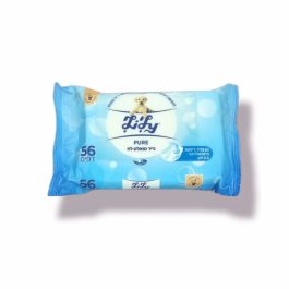 נייר טואלט לח 56 יח לילי PURE נשטף ( 16 אריזות של 56 יח )
