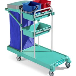 עגלת ניקיון דגם GREEN 100 כולל שק ומכסה ללא דליים *יש להוסיף דליים*